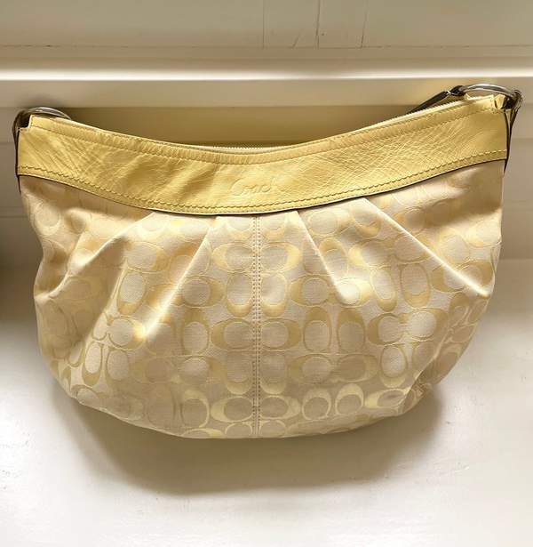 Vintage Coach yellow signature shoulder bag