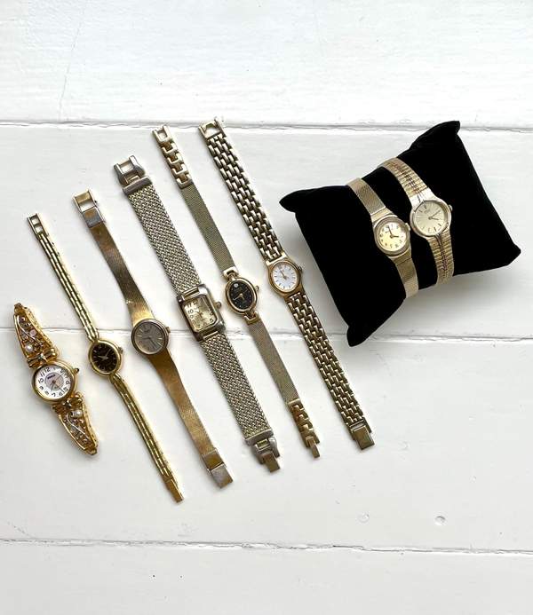 Gold-tone vintage watches